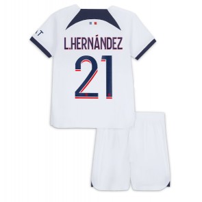 Maillot de foot Paris Saint-Germain Lucas Hernandez #21 Extérieur enfant 2023-24 Manches Courte (+ pantalon court)